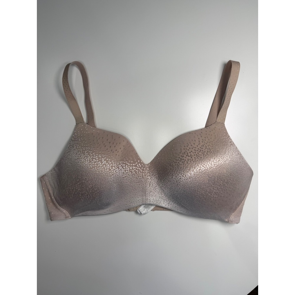 Wacoal How Perfect Wire Free Contour Bra 36D Tan Shimmer Dot 856303 Womens